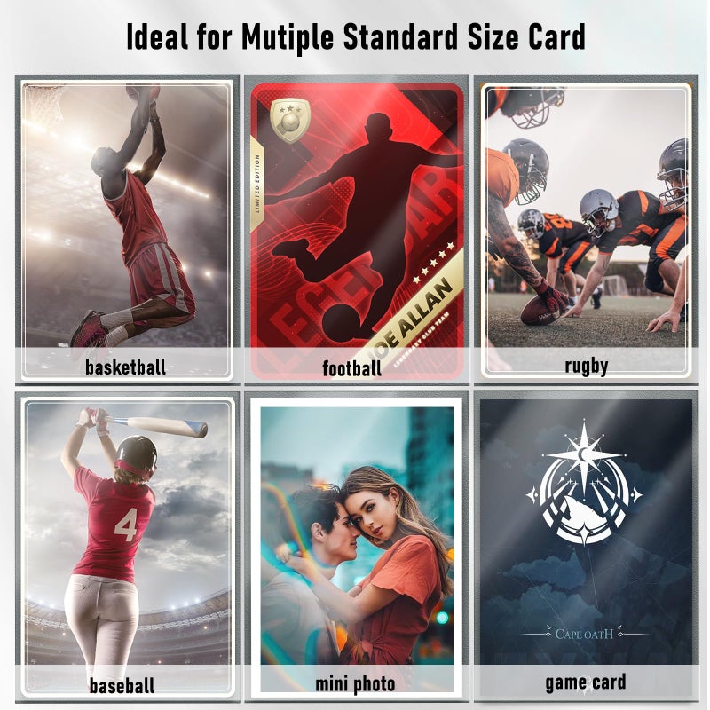 Kitoyz 500 Pcs Card Sleeves for Trading Card, Matte Card Sleeves Deck Card Protectors Compatible with Baseball Cards, Sports Cards, Game Cards (Grey) - Image 5